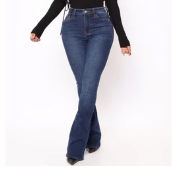 Fashion nova Affair Of The Flare Stretch Jeans - Dark Wash - Picture 1 of 5